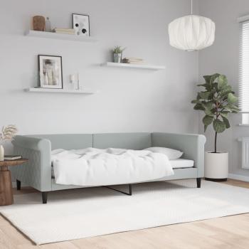 ARDEBO.de - Tagesbett Hellgrau 100x190 cm Samt