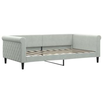 Tagesbett Hellgrau 100x190 cm Samt