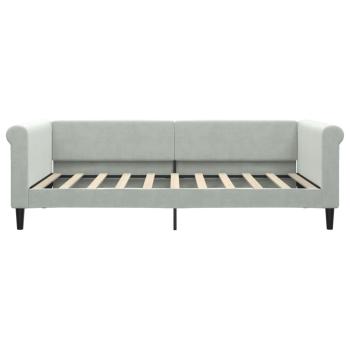 Tagesbett Hellgrau 100x190 cm Samt