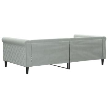 Tagesbett Hellgrau 100x190 cm Samt