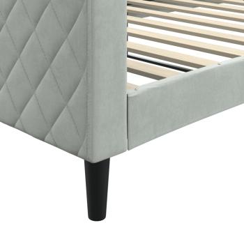 Tagesbett Hellgrau 100x190 cm Samt