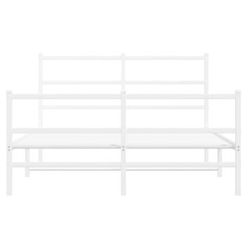 Bettgestell mit Kopf- und Fußteil Metall Weiß 140x200 cm