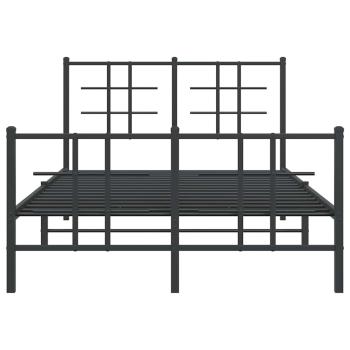Bettgestell mit Kopf- und Fußteil Metall Schwarz 120x190 cm