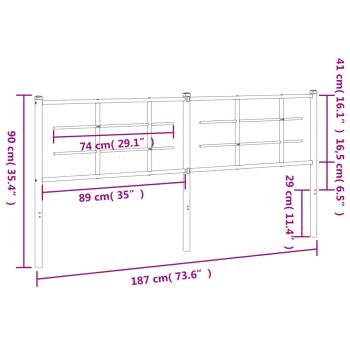 Ersatz-Kopfteil Metall Schwarz 180 cm