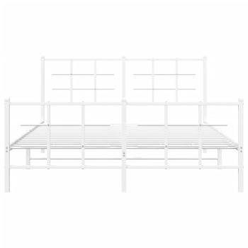Bettgestell mit Kopf- und Fußteil Metall Weiß 150x200 cm