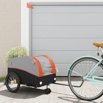 ARDEBO.de - Fahrradanhänger Schwarz und Orange 45 kg Eisen
