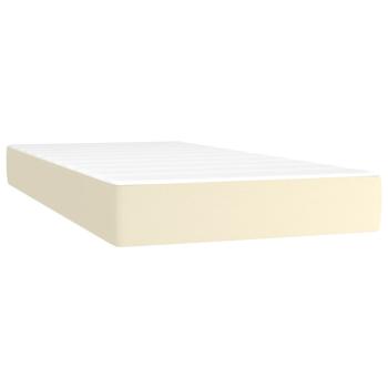 Boxspringbett mit Matratze Creme 90x190 cm Kunstleder