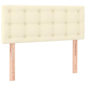 Boxspringbett mit Matratze Creme 90x190 cm Kunstleder