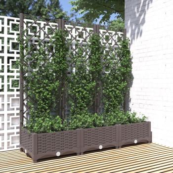 ARDEBO.de - Garten-Pflanzgefäß mit Spalier Braun 120 x 40 x 121,5 cm PP