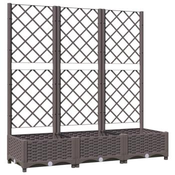 Garten-Pflanzgefäß mit Spalier Braun 120 x 40 x 121,5 cm PP