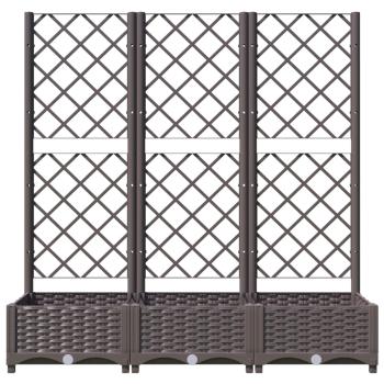 Garten-Pflanzgefäß mit Spalier Braun 120 x 40 x 121,5 cm PP