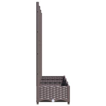 Garten-Pflanzgefäß mit Spalier Braun 120 x 40 x 121,5 cm PP