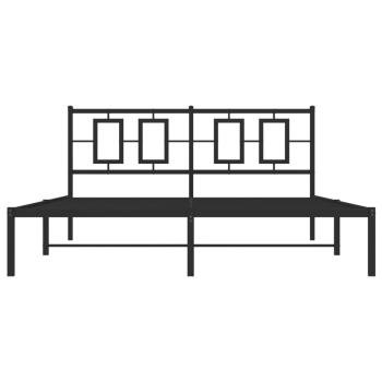 Bettgestell mit Kopfteil Metall Schwarz 150x200 cm