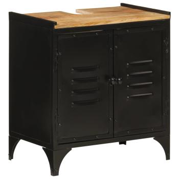 ARDEBO.de - Waschbeckenunterschrank 55x35x60 cm Eisen und Massivholz Mango