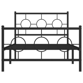 Bettgestell mit Kopf- und Fußteil Metall Schwarz 100x190 cm
