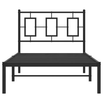 Bettgestell mit Kopfteil Metall Schwarz 90x200 cm