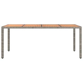 Gartentisch mit Holzplatte Grau Poly Rattan & Massivholz Akazie