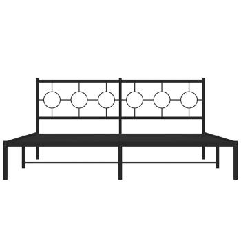 Bettgestell mit Kopfteil Metall Schwarz 183x213 cm