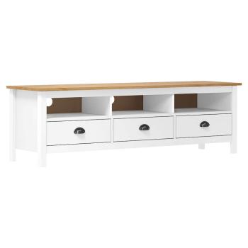 ARDEBO.de - TV-Schrank Hill Weiß 158x40x47 cm Massivholz Kiefer