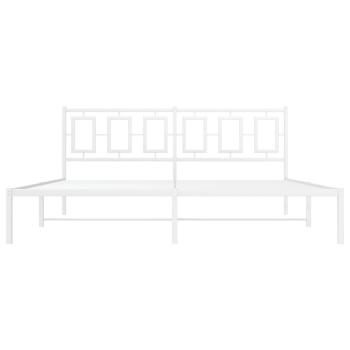 Bettgestell mit Kopfteil Metall Weiß 183x213 cm