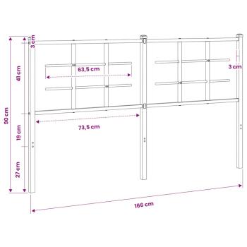 Ersatz-Kopfteil Metall Weiß 160 cm