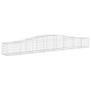 Gabionen mit Hochbogen 3 Stk. 400x50x40/60cm Verzinktes Eisen