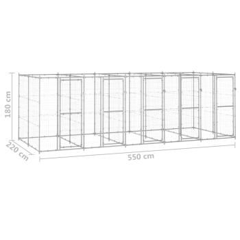 Outdoor-Hundezwinger Verzinkter Stahl 12,1 m²
