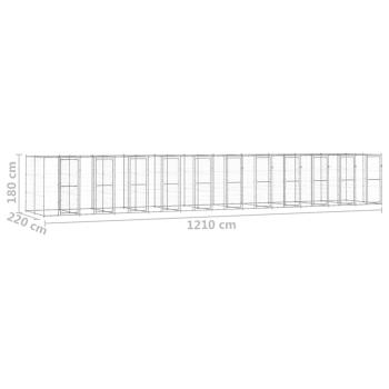 Outdoor-Hundezwinger Verzinkter Stahl 26,62 m²