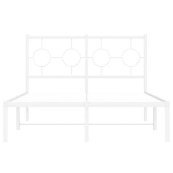 Bettgestell mit Kopfteil Metall Weiß 120x200 cm