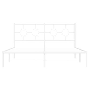 Bettgestell mit Kopfteil Metall Weiß 160x200 cm