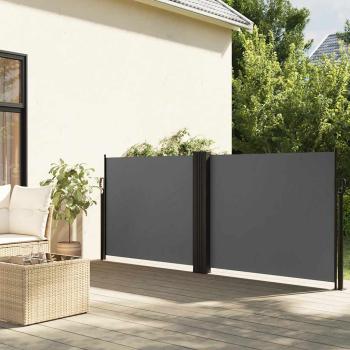 ARDEBO.de - Seitenmarkise Ausziehbar Anthrazit 120x1200 cm