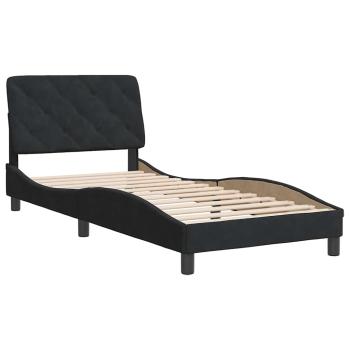 Bettgestell ohne Matratze Schwarz 90x200 cm Samt