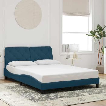 ARDEBO.de - Bettgestell ohne Matratze Blau 120x200 cm Samt