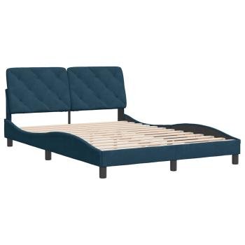 Bettgestell ohne Matratze Blau 120x200 cm Samt