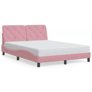 Bettgestell ohne Matratze Rosa 140x190 cm Samt