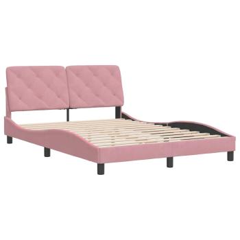 Bettgestell ohne Matratze Rosa 140x190 cm Samt