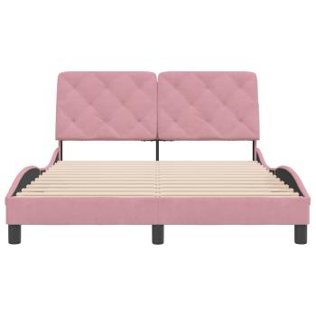 Bettgestell ohne Matratze Rosa 140x190 cm Samt