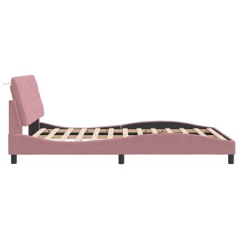 Bettgestell ohne Matratze Rosa 140x190 cm Samt