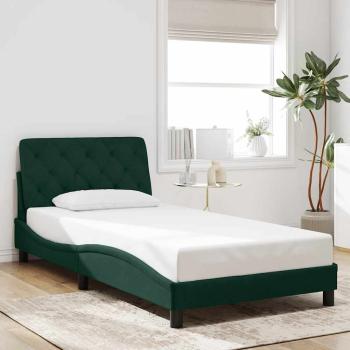 ARDEBO.de - Bettgestell ohne Matratze Dunkelgrün 100x200 cm Samt