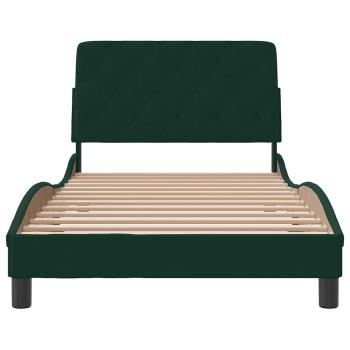 Bettgestell ohne Matratze Dunkelgrün 100x200 cm Samt