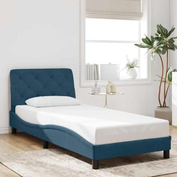 ARDEBO.de - Bettgestell ohne Matratze Blau 90x200 cm Samt