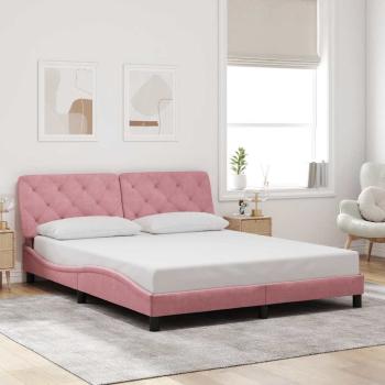 ARDEBO.de - Bettgestell ohne Matratze Rosa 160x200 cm Samt
