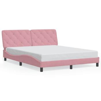 Bettgestell ohne Matratze Rosa 160x200 cm Samt