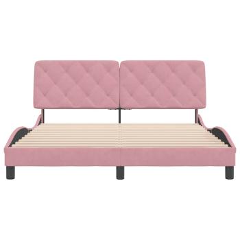 Bettgestell ohne Matratze Rosa 160x200 cm Samt