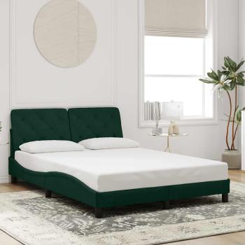 ARDEBO.de - Bettgestell ohne Matratze Dunkelgrün 140x190 cm Samt