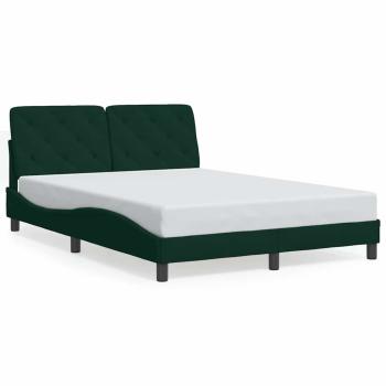 Bettgestell ohne Matratze Dunkelgrün 140x190 cm Samt