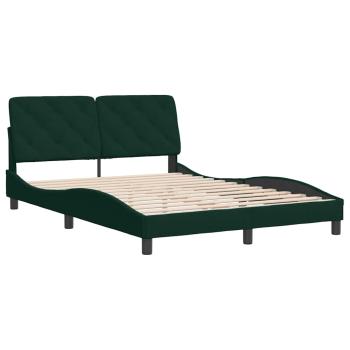 Bettgestell ohne Matratze Dunkelgrün 140x190 cm Samt