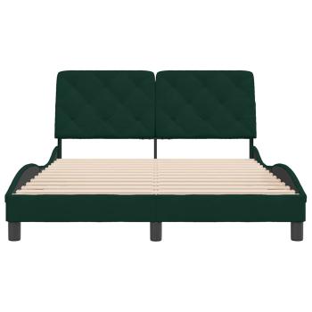 Bettgestell ohne Matratze Dunkelgrün 140x190 cm Samt