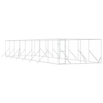 Outdoor-Hundezwinger Silbern 4x16x2 m Verzinkter Stahl