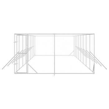 Outdoor-Hundezwinger Silbern 4x16x2 m Verzinkter Stahl